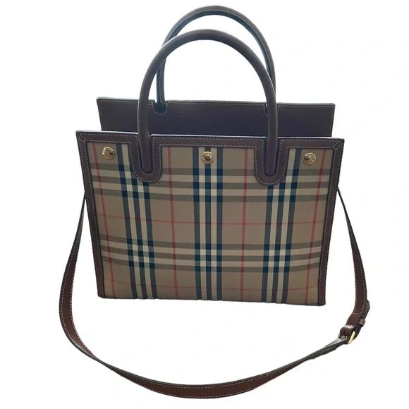 Authentic Burberry vintage two handle check bag. With dust bag. - Picture 10 of 10